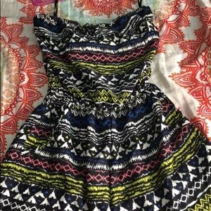 Strapless tribal colored romper